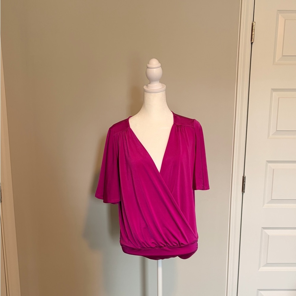 Express Fuchsia Satin Bodysuit